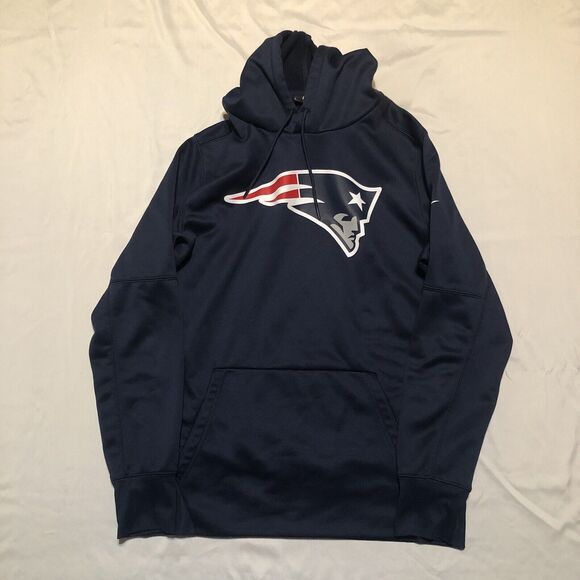 Nike New England Patriots Hoodie Mens Medium Blue DriFit NFL Football Pullover - Picture 1 of 9